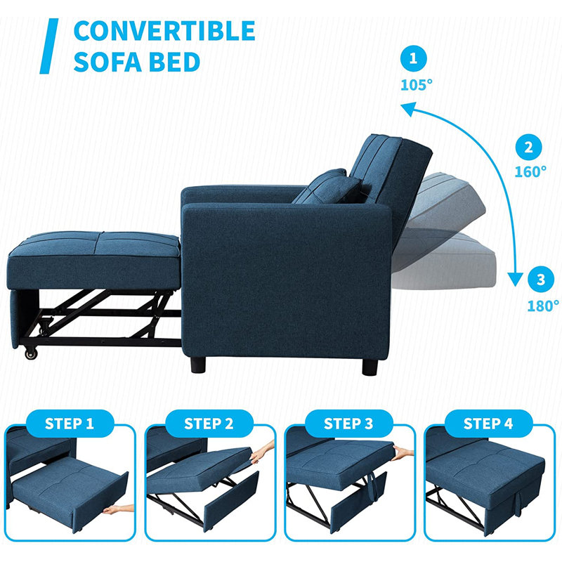 Ebern Designs Culliton Twin 36.4'' Upholstered Sewn Pillow Futon Chair